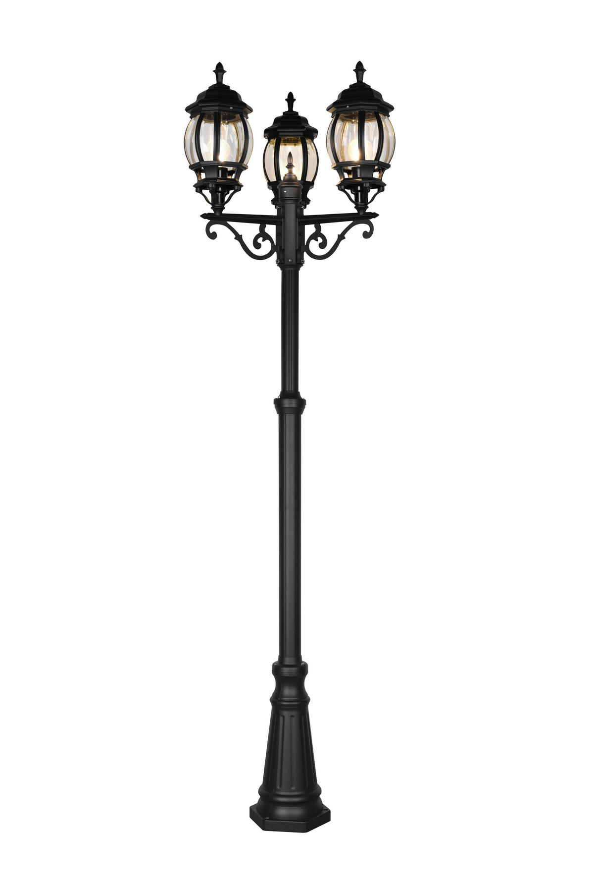 WEGELEUCHTE 57/240 cm   - Klar/Schwarz, KONVENTIONELL, Glas/Metall (57/240cm) - Trio Leuchten