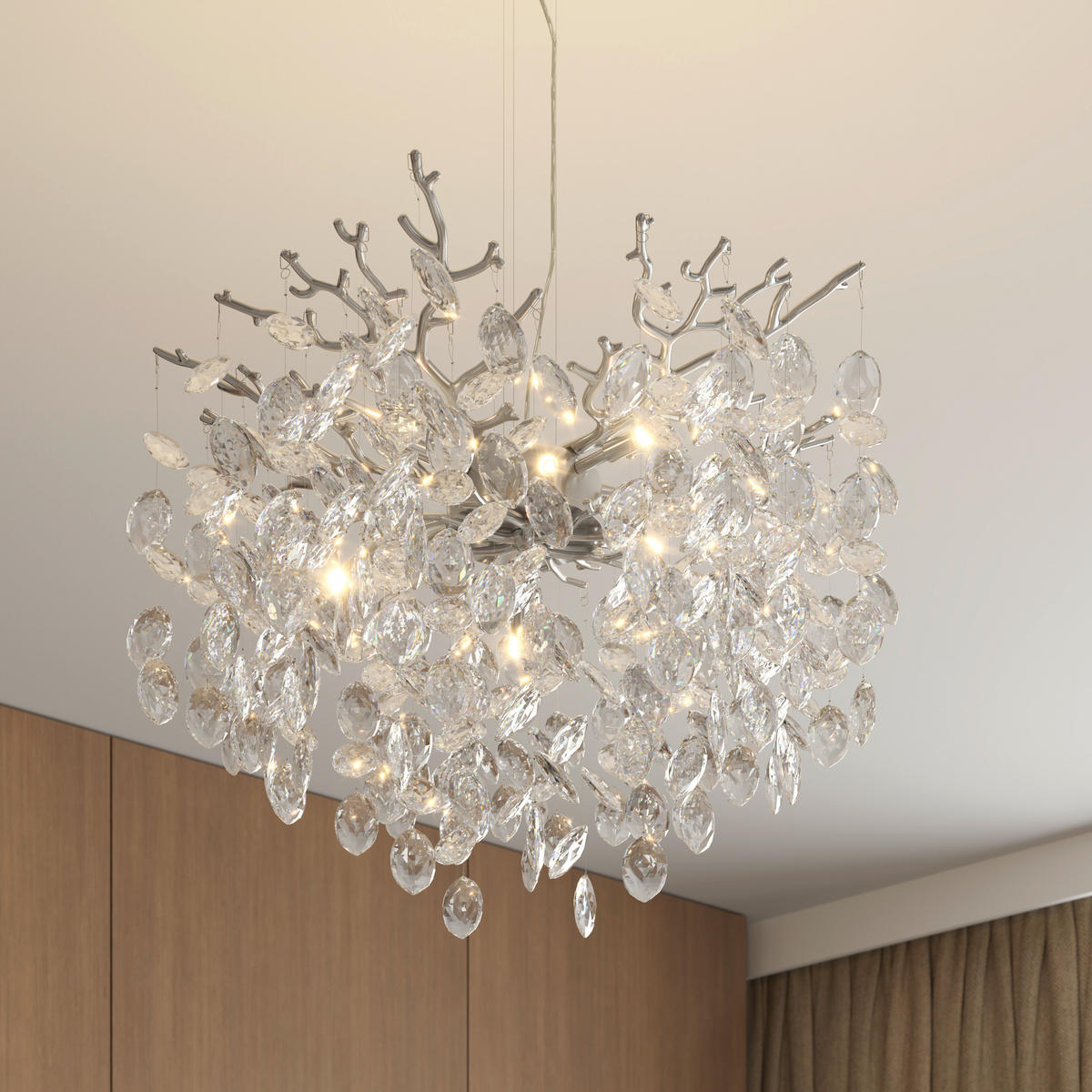 FÜGGŐLÁMPA 60/150 cm  - átlátszó, Design, üveg/fém (60/150cm) - Glandor