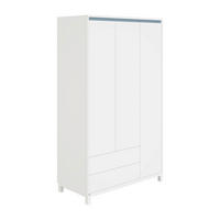 BABYKLEIDERSCHRANK Olli Blau, Weiß  - Blau/Weiß, Basics, Holzwerkstoff (123,5/204,0/56,1cm) - Paidi
