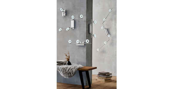 LED-STRAHLER 17,5/9/18,5 cm - Chromfarben/Alufarben, Trend, Metall (17,5/9/18,5cm) - Novel