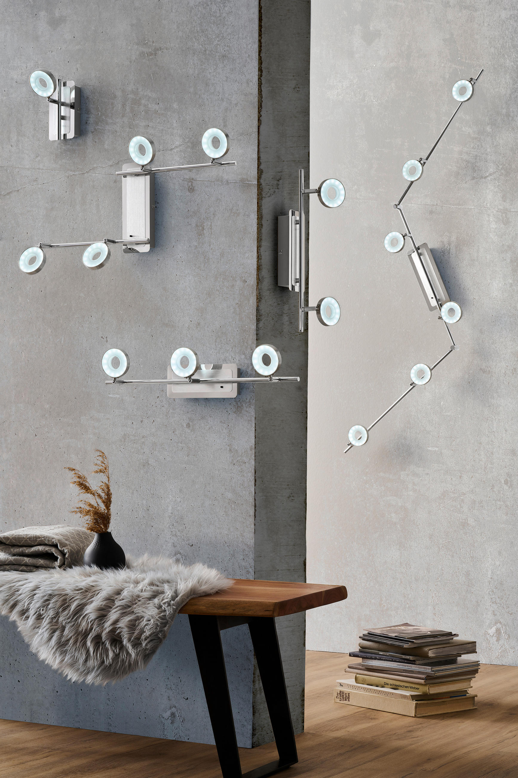 LED REFLEKTOR Inele  - boje kroma/boje aluminija, Trend, metal (17,5/9/18,5cm) - Novel