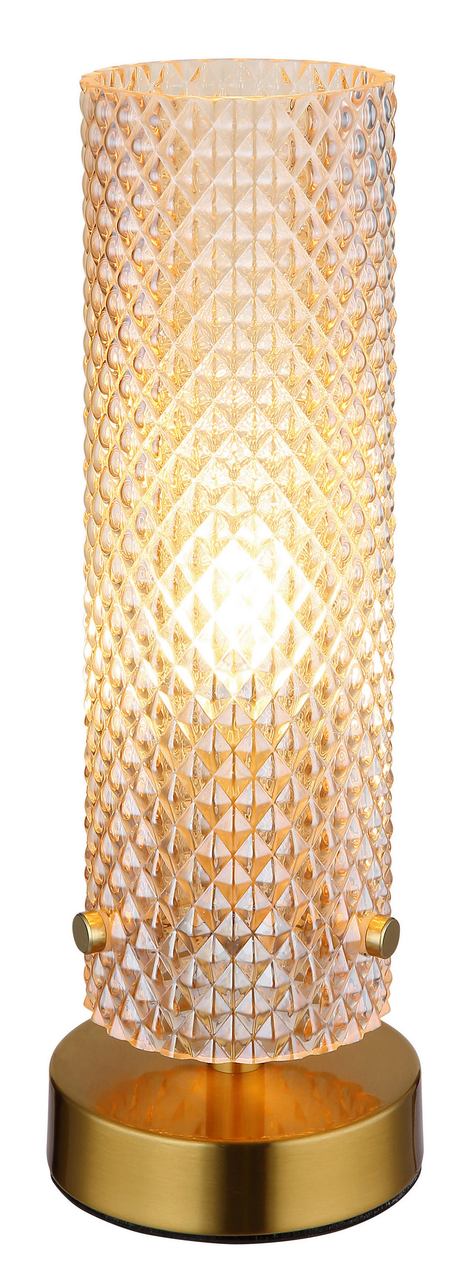TISCHLEUCHTE KAROLO 10/28,5 cm   - Goldfarben/Schwarz, KONVENTIONELL, Glas/Kunststoff (10/28,5cm) - Globo