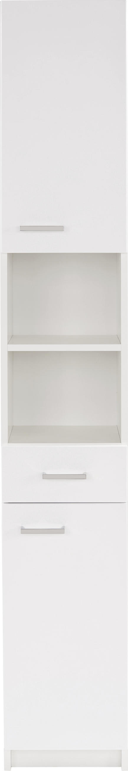 VISOKA OMARA 30/192/30 cm  - barve kroma/bela, Konvencionalno, kovina/leseni material (30/192/30cm)