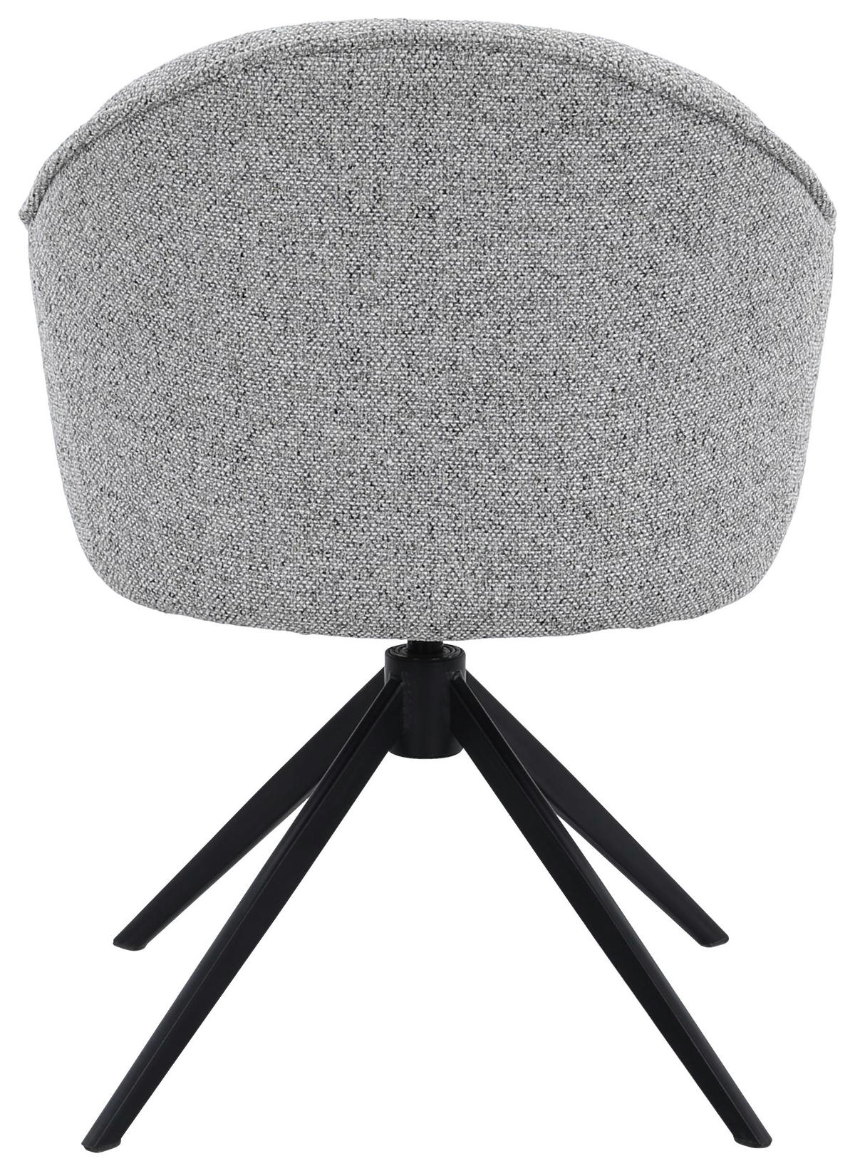 ARMLEHNSTUHL  Sitzfläche 360° drehbar, automatische Rückholfunktion Webstoff  - Schwarz/Grau, Design, Textil/Metall (66/83/64cm) - Novel