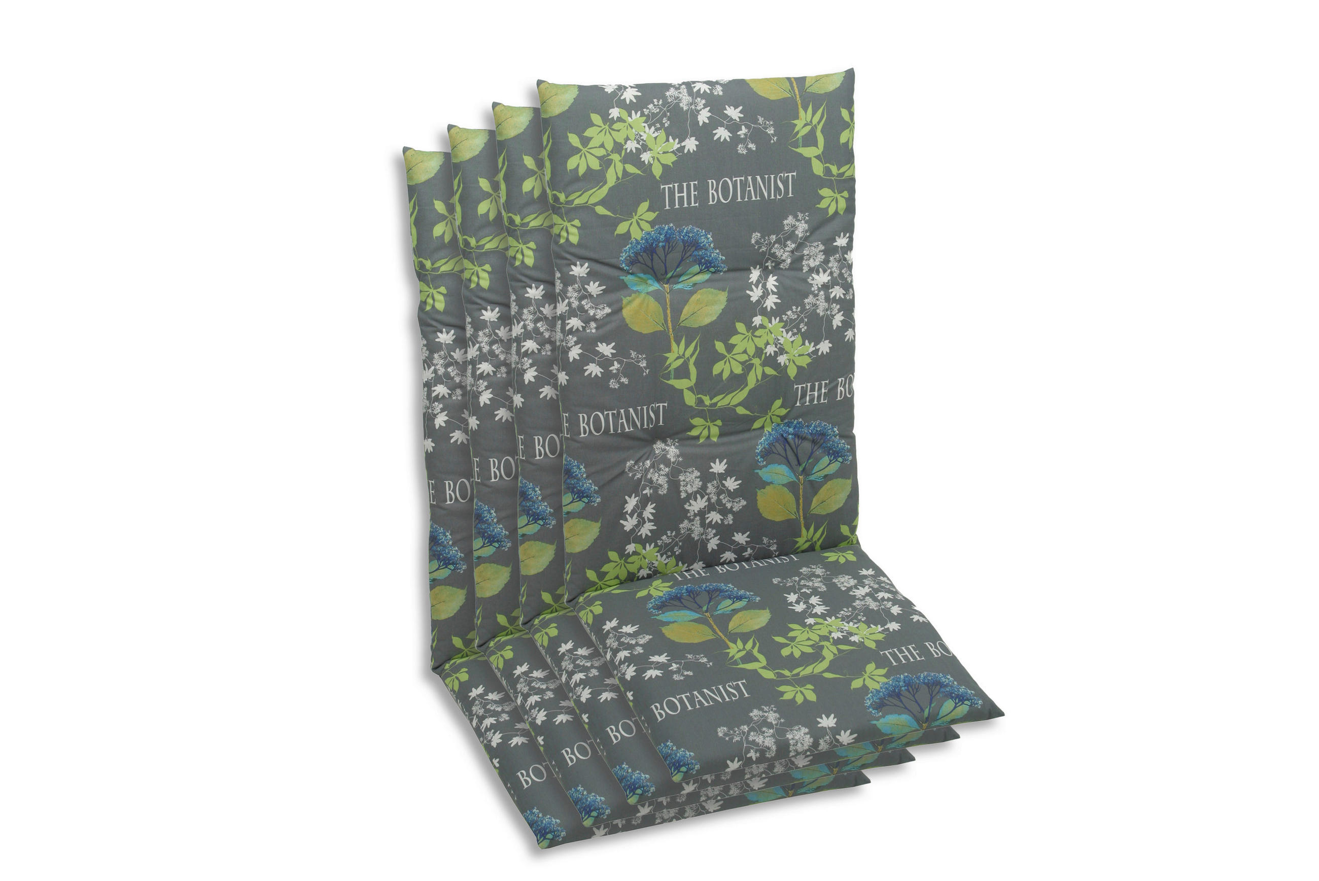 SESSELAUFLAGENSET in Blau, Grau, Grün Blume  - Blau/Grau, Basics, Textil (48/5/118cm)