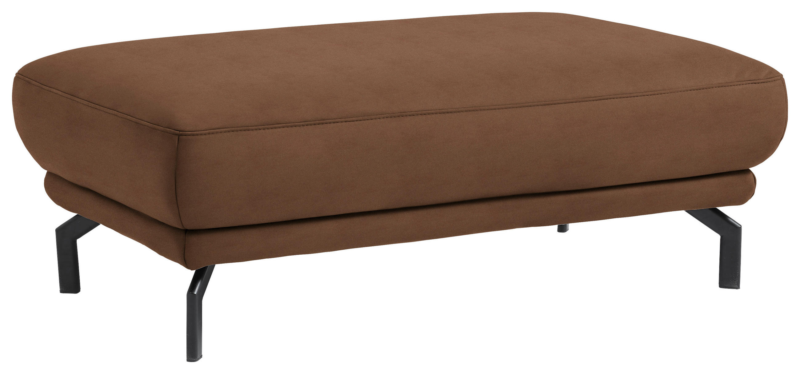 HOCKER in Textil Hellbraun  - Hellbraun/Schwarz, Design, Textil/Metall (127/46/72cm) - Dieter Knoll
