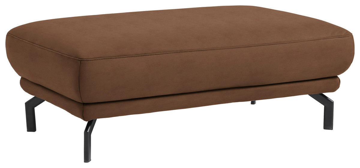 HOCKER in Textil Hellbraun  - Hellbraun/Schwarz, Design, Textil/Metall (127/46/72cm) - Dieter Knoll