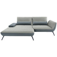 ECKSOFA in Webstoff Hellgrau  - Hellgrau/Schwarz, Konventionell, Textil/Metall (191/273cm) - Carryhome