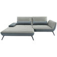 ECKSOFA in Webstoff Hellgrau  - Hellgrau/Schwarz, KONVENTIONELL, Textil/Metall (191/273cm) - Carryhome