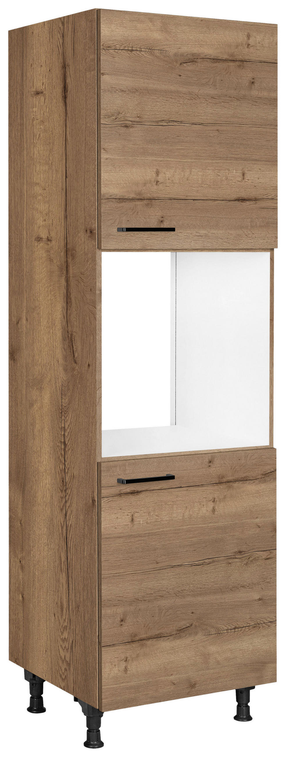 GERÄTEUMBAUSCHRANK 60/216,6/58 cm  in Eiche dunkel  - Eiche dunkel/Schwarz, MODERN, Holzwerkstoff/Metall (60/216,6/58cm) - Nobilia