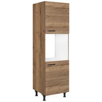 GERÄTEUMBAUSCHRANK 60/216,6/58 cm  Eiche dunkel  - Eiche dunkel/Schwarz, Modern, Holzwerkstoff/Metall (60/216,6/58cm) - Nobilia