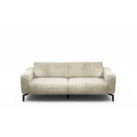 2,5-SITZER in Samt Naturfarben  - Schwarz/Naturfarben, Design, Textil/Metall (220/86/86-94cm) - SENSOO