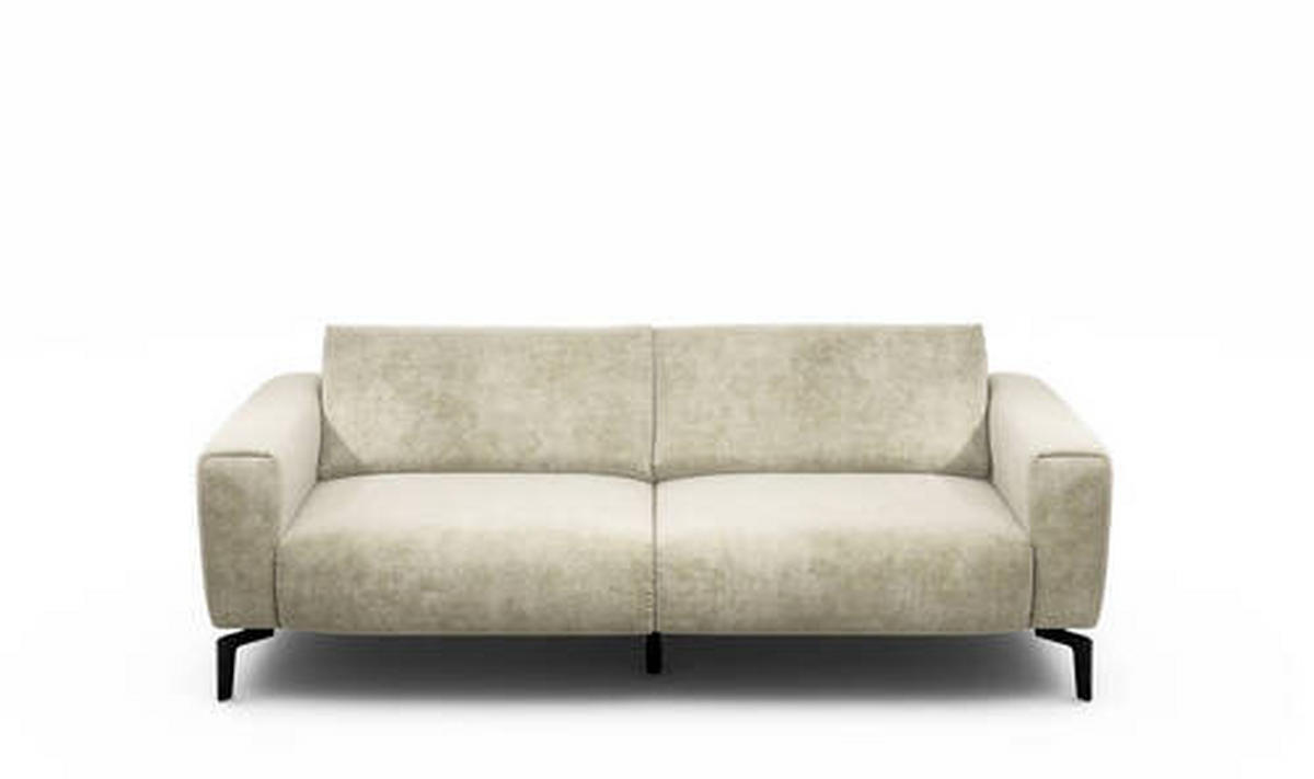 2,5-SITZER in Samt Naturfarben  - Schwarz/Naturfarben, Design, Textil/Metall (220/86/86-94cm) - SENSOO