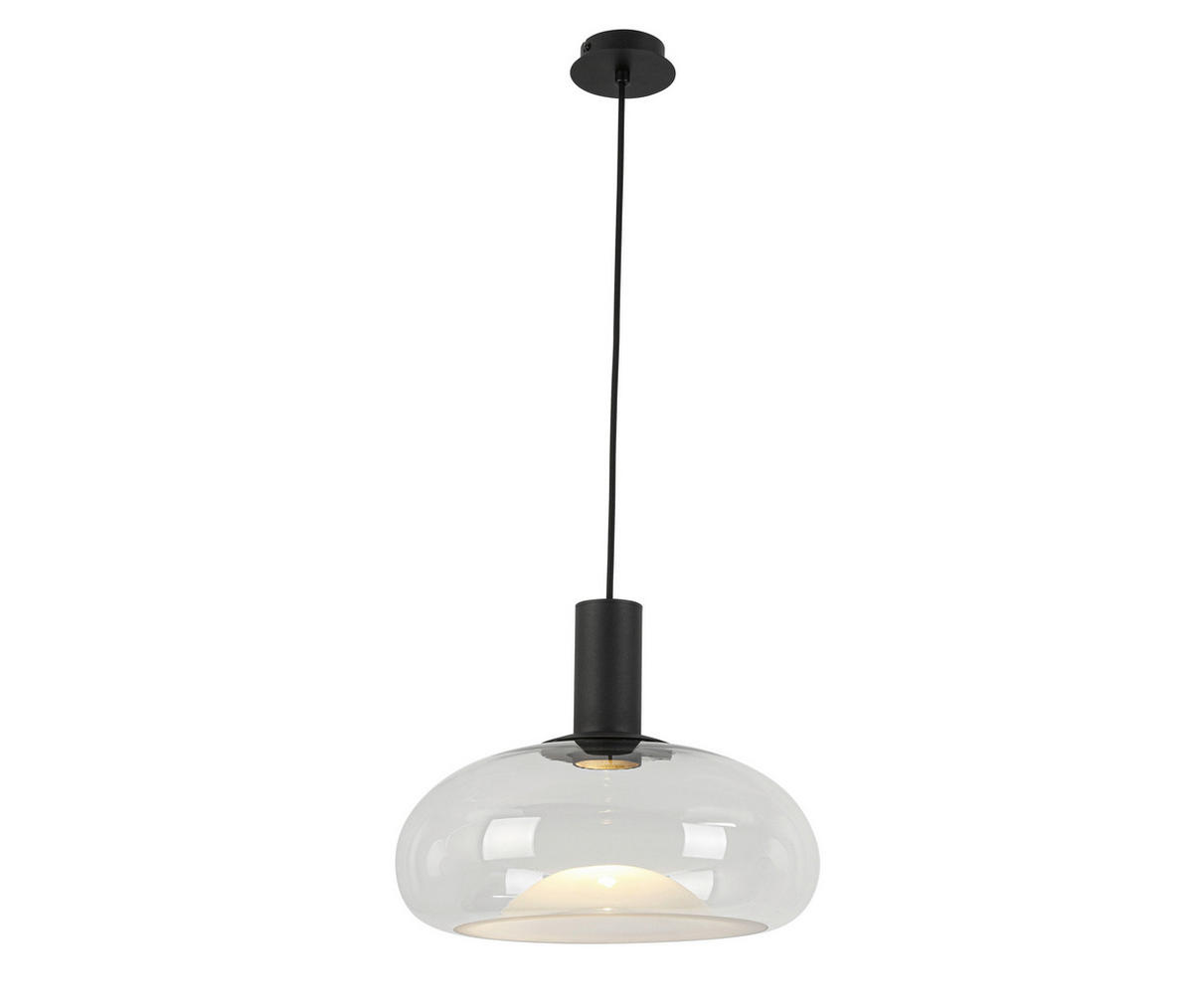 ZÁVĚSNÉ SVÍTIDLO, 37/183 cm  - černá, Design, kov/sklo (37/183cm) - Dieter Knoll