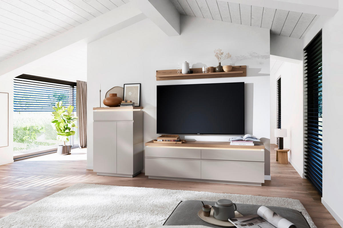 WOHNWAND  Eichefarben, Kaschmir 270/172/40 cm  - Kaschmir/Eichefarben, Design, Holzwerkstoff (270/172/40cm) - Livetastic