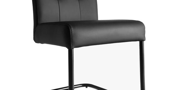 SCHWINGSTUHL    Echtleder  - Schwarz, Design, Leder/Metall (46/97/58cm) - Novel