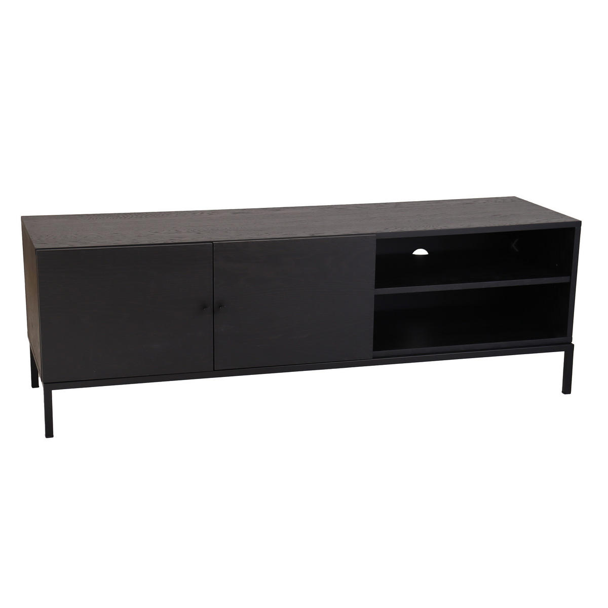 TV-BÄNK  150/50/45 cm  individuell utformning, finns i olika trädekorer  - svart, Klassisk, metall/trä (150/50/45cm) - Niels Andersson