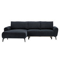 ECKSOFA in Webstoff Anthrazit  - Anthrazit/Schwarz, Design, Textil/Metall (170/272cm) - Welnova