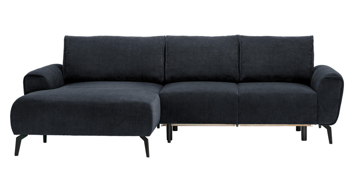 ECKSOFA in Webstoff Anthrazit  - Anthrazit/Schwarz, Design, Textil/Metall (170/272cm) - Welnova