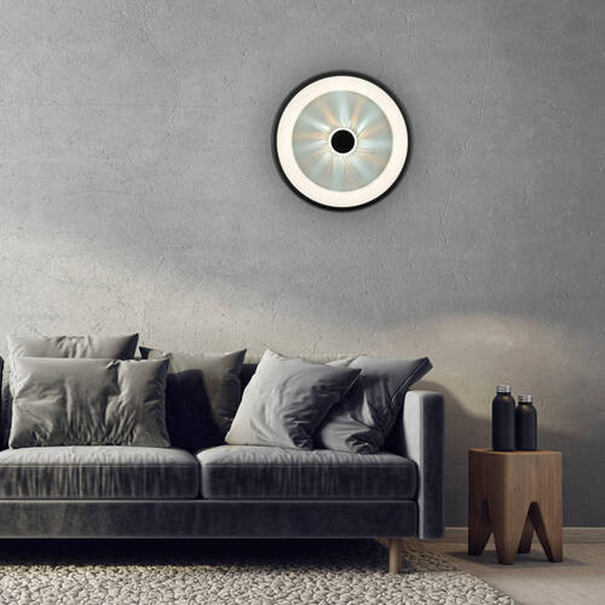 STROPNÉ LED SVIETIDLO, 46,5/9,5 cm  - čierna, Design, kov/plast (46,5/9,5cm)