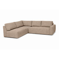 ECKSOFA MAZA Hellbraun Cord  - Hellbraun/Schwarz, Design, Textil (237/275cm) - Livetastic