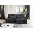 ECKSOFA Schwarz Cord  - Schwarz, MODERN, Holz/Textil (210/145cm) - Carryhome