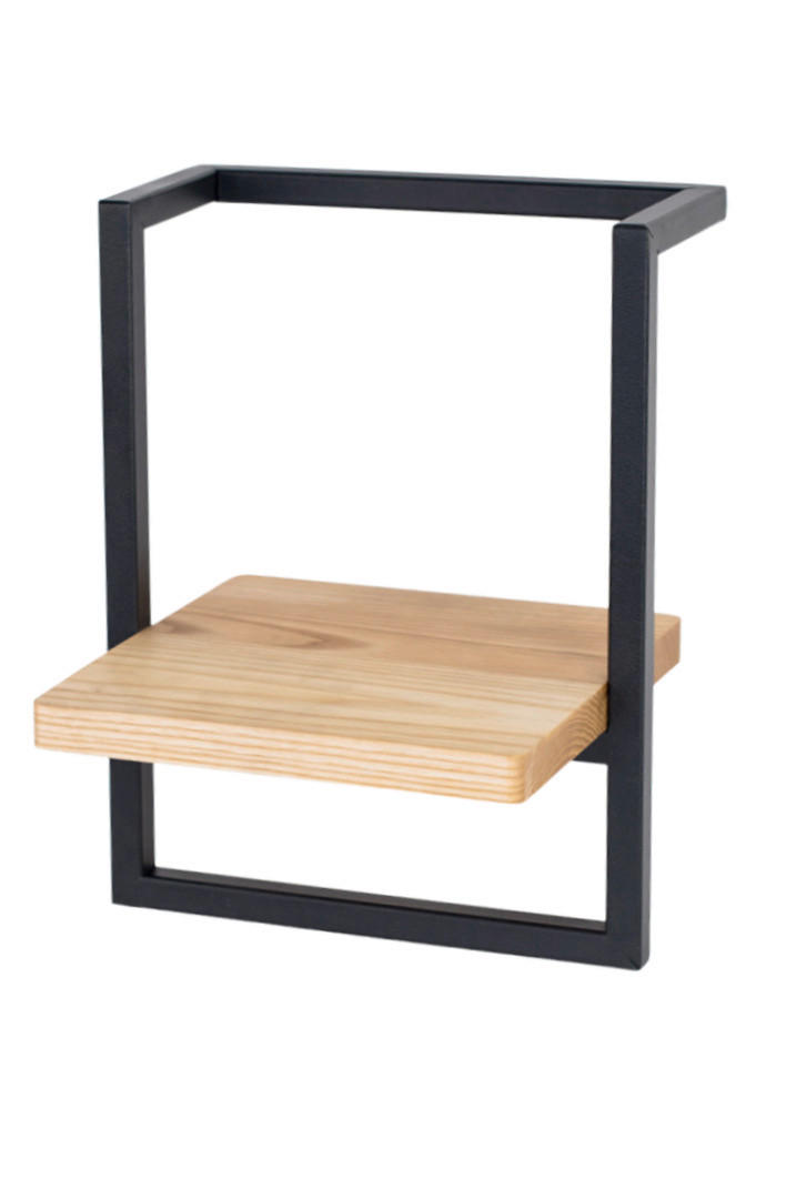 WANDREGAL  - Schwarz, Design, Holz/Metall (23/20/30cm)