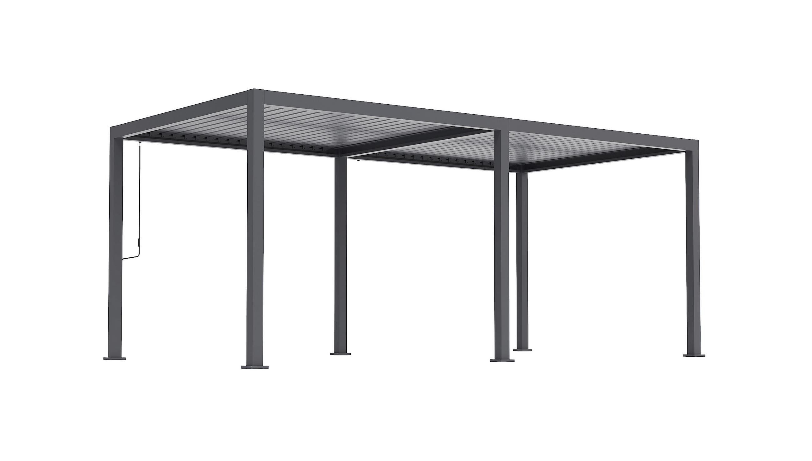 PERGOLA 589/247/300 cm Aluminium  - Anthrazit, Basics, Metall (589/247/300cm) - Gardenson