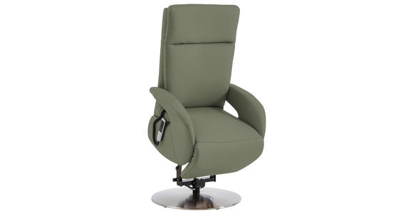 RELAXSESSEL in Leder Grün - Edelstahlfarben/Grün, Design, Leder/Metall (70/108/80cm) - Cantus