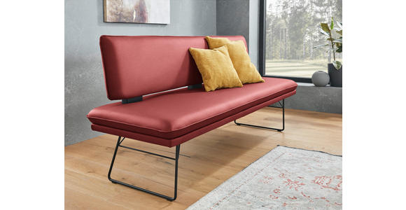 SITZBANK in Metall, Textil Rot, Schwarz  - Rot/Schwarz, Design, Textil/Metall (195/91/65cm) - Dieter Knoll