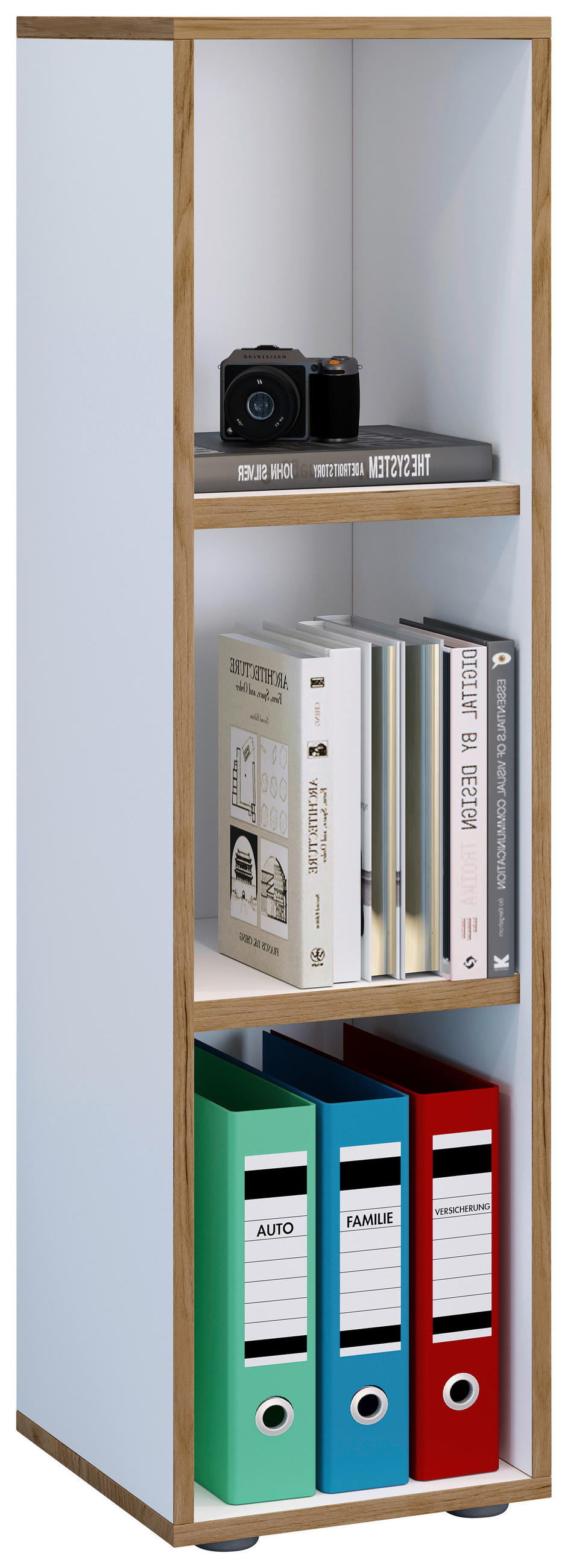 AKTENREGAL 30/110/33 cm  - Honigeiche/Weiss, Design, Holzwerkstoff/Kunststoff (30/110/33cm) - MID.YOU