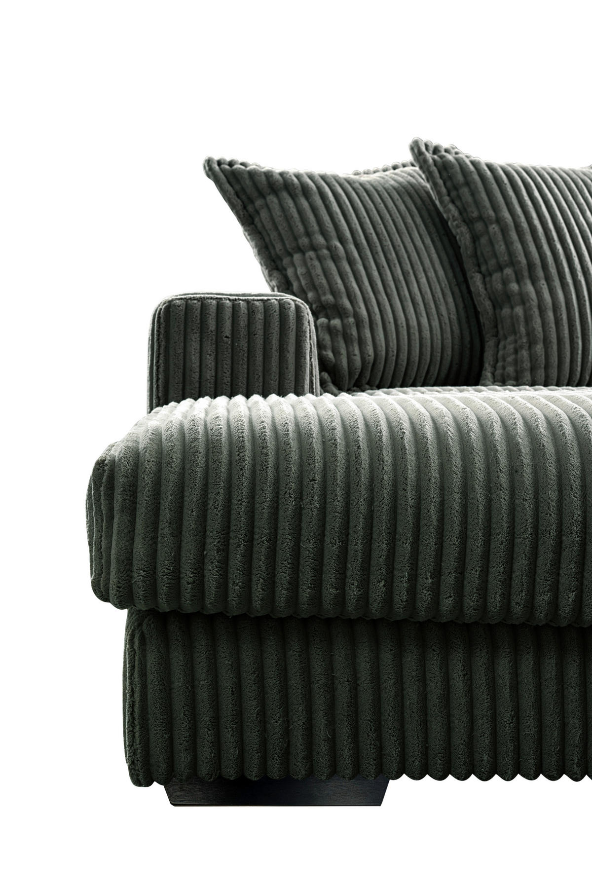 ECKSOFA FUNNY Dunkelgrün Cord  - Dunkelgrün/Schwarz, Basics, Kunststoff/Textil (285/195cm) - Livetastic