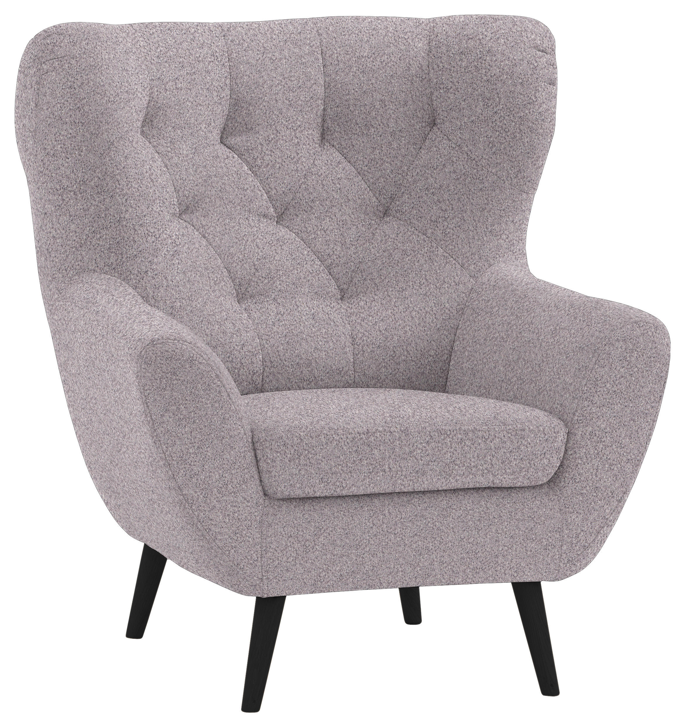  in Webstoff Grau, Lila  - Anthrazit/Lila, Design, Holz/Textil (87/101/95cm) - Stylife
