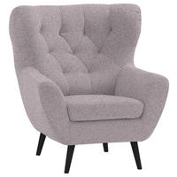 SESSEL in Webstoff Grau, Lila  - Anthrazit/Lila, Design, Holz/Textil (87/101/95cm) - Stylife