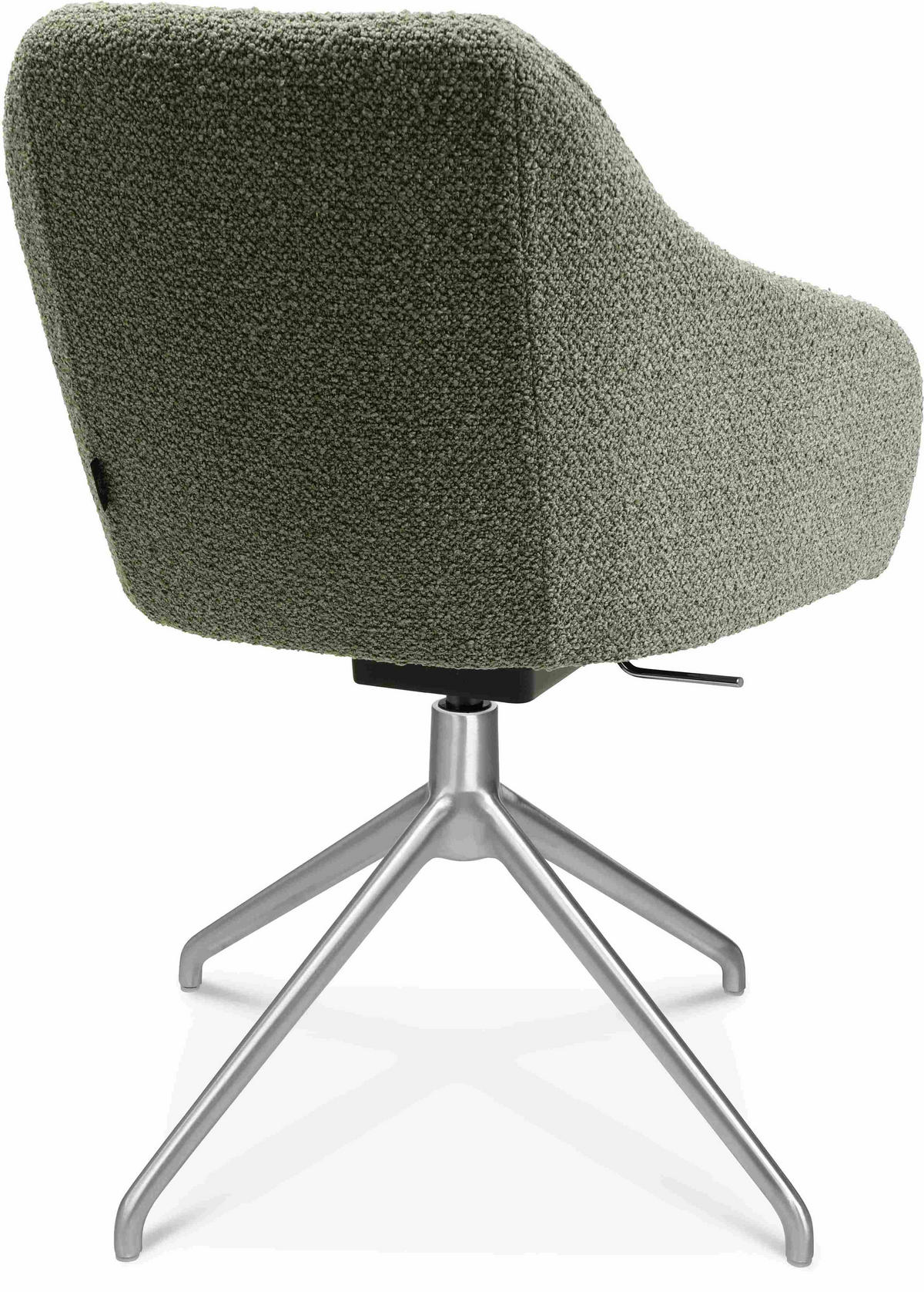 ARMLEHNSTUHL  in Aluminium Flachgewebe  - Alufarben/Graugrün, Design, Textil/Metall (58/81,5-84,5/60cm) - Johann Jakob