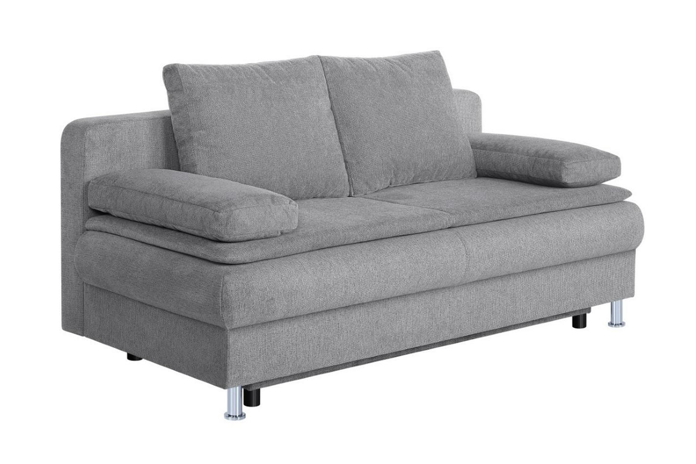 SCHLAFSOFA Webstoff Taupe  - Taupe/Chromfarben, Basics, Kunststoff/Textil (200/92/90cm)