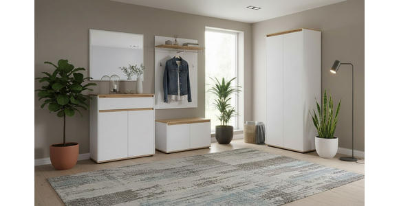 GARDEROBE  in 263,5/193/41,4 cm  - Weiß/Eiche Artisan, MODERN, Holzwerkstoff (263,5/193/41,4cm) - Carryhome