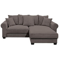 ECKSOFA in Cord Braun  - Schwarz/Braun, Konventionell, Kunststoff/Textil (255/185cm) - MID.YOU