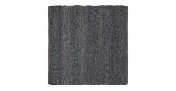 HANDWEBTEPPICH 200/200 cm Helsinki Anthrazit quadratisch  - Anthrazit, Basics, Textil (200/200cm) - Linea Natura
