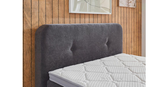 BOXSPRINGBETT 120/200 cm  in Grau  - Schwarz/Grau, KONVENTIONELL, Kunststoff/Textil (120/200cm) - Carryhome