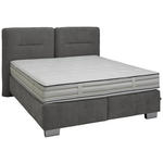 BOXSPRINGBETT 160/200 cm  in Anthrazit  - Chromfarben/Anthrazit, KONVENTIONELL, Textil/Metall (160/200cm) - Dieter Knoll