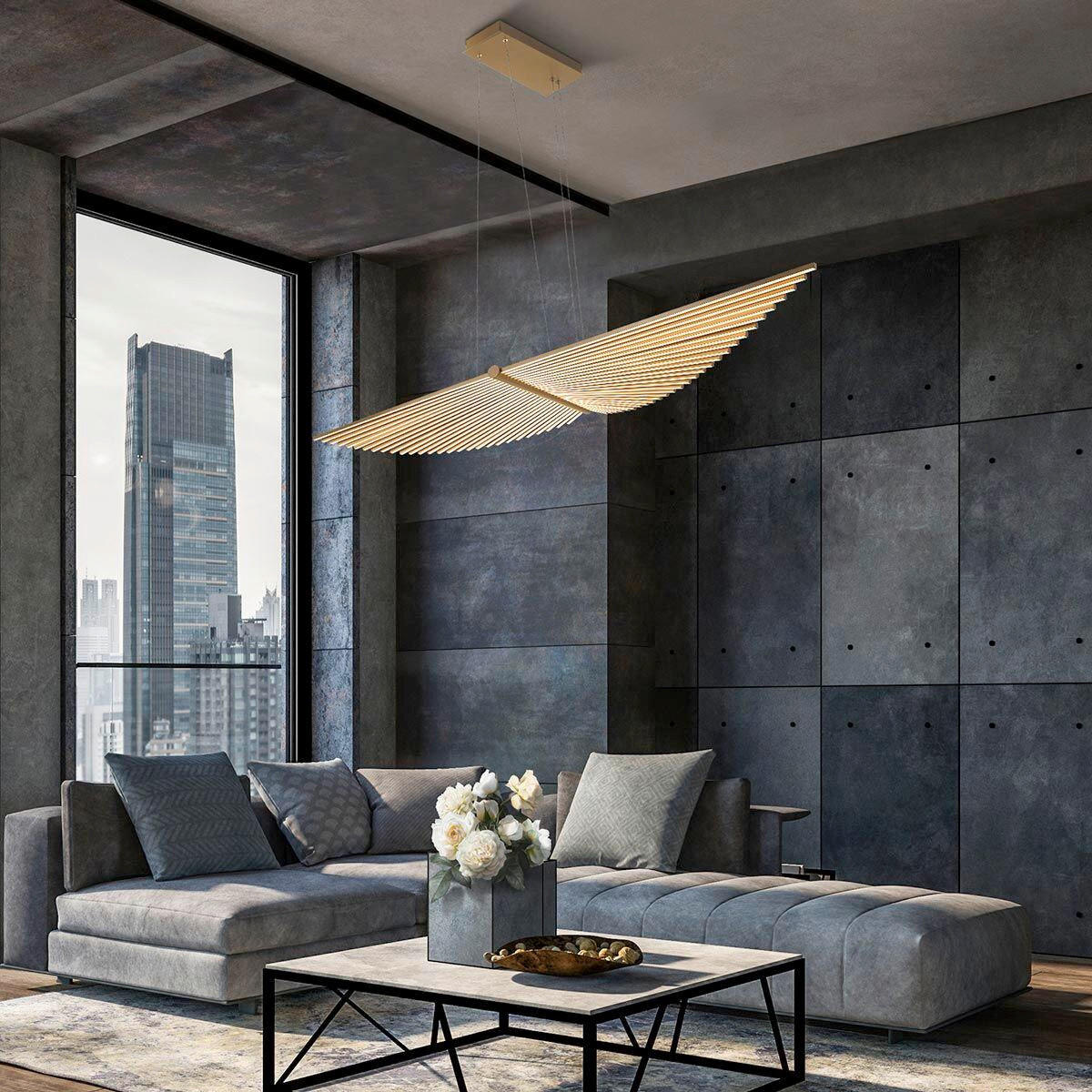 LED-HÄNGELEUCHTE 20/105/27,5 cm    - Goldfarben, Design, Kunststoff/Metall (20/105/27,5cm) - Elstead Lighting