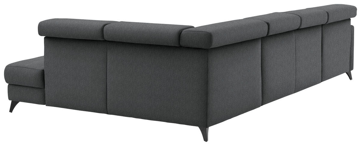 WOHNLANDSCHAFT Beldomo System in Flachgewebe Dunkelgrau  - Dunkelgrau/Schwarz, KONVENTIONELL, Textil/Metall (174/333/215cm) - Beldomo System