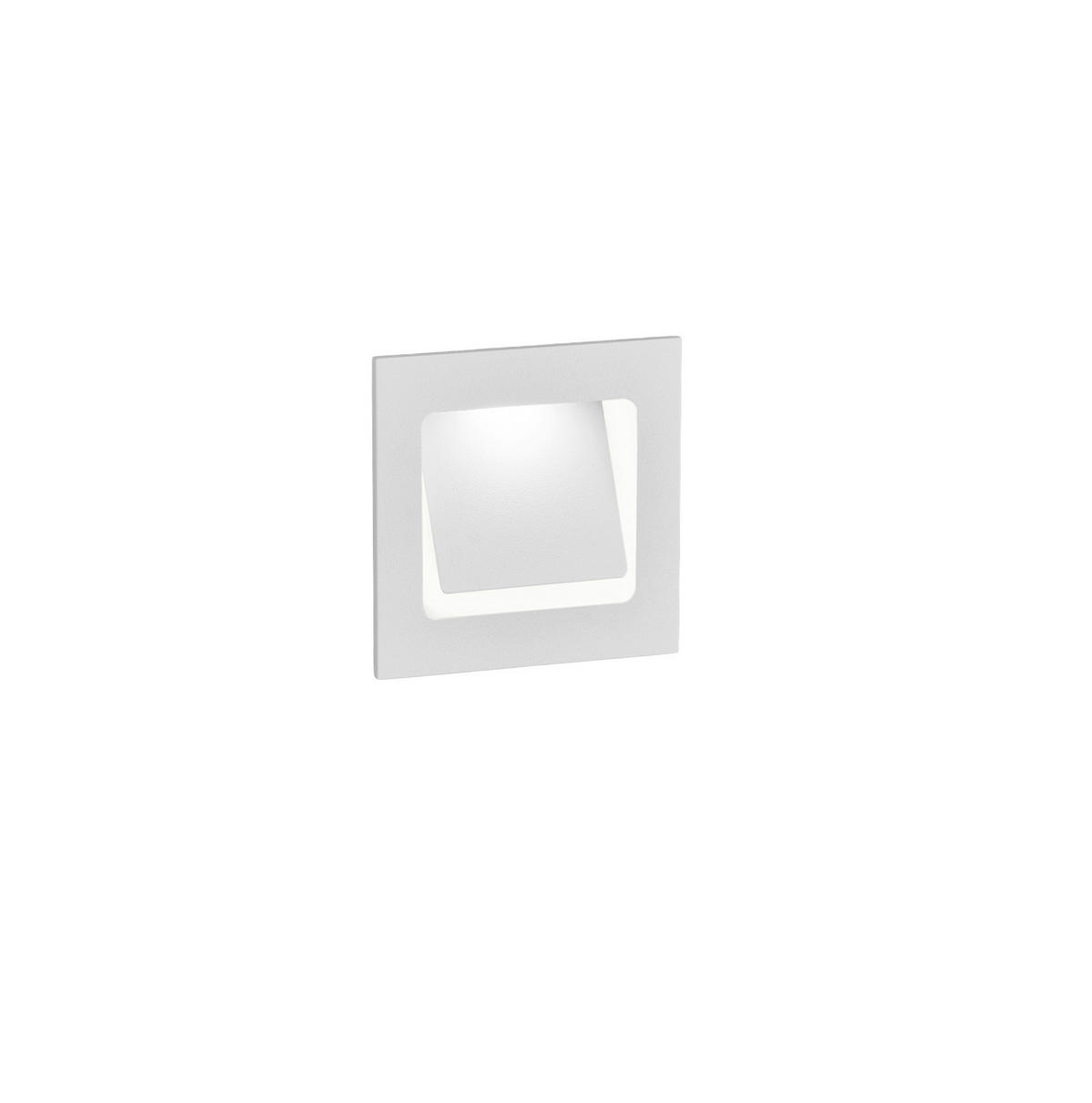 WANDEINBAULEUCHTE Sent 8,5/8,5/3,7 cm  - Weiß, Design, Metall (8,5/8,5/3,7cm) - Helestra