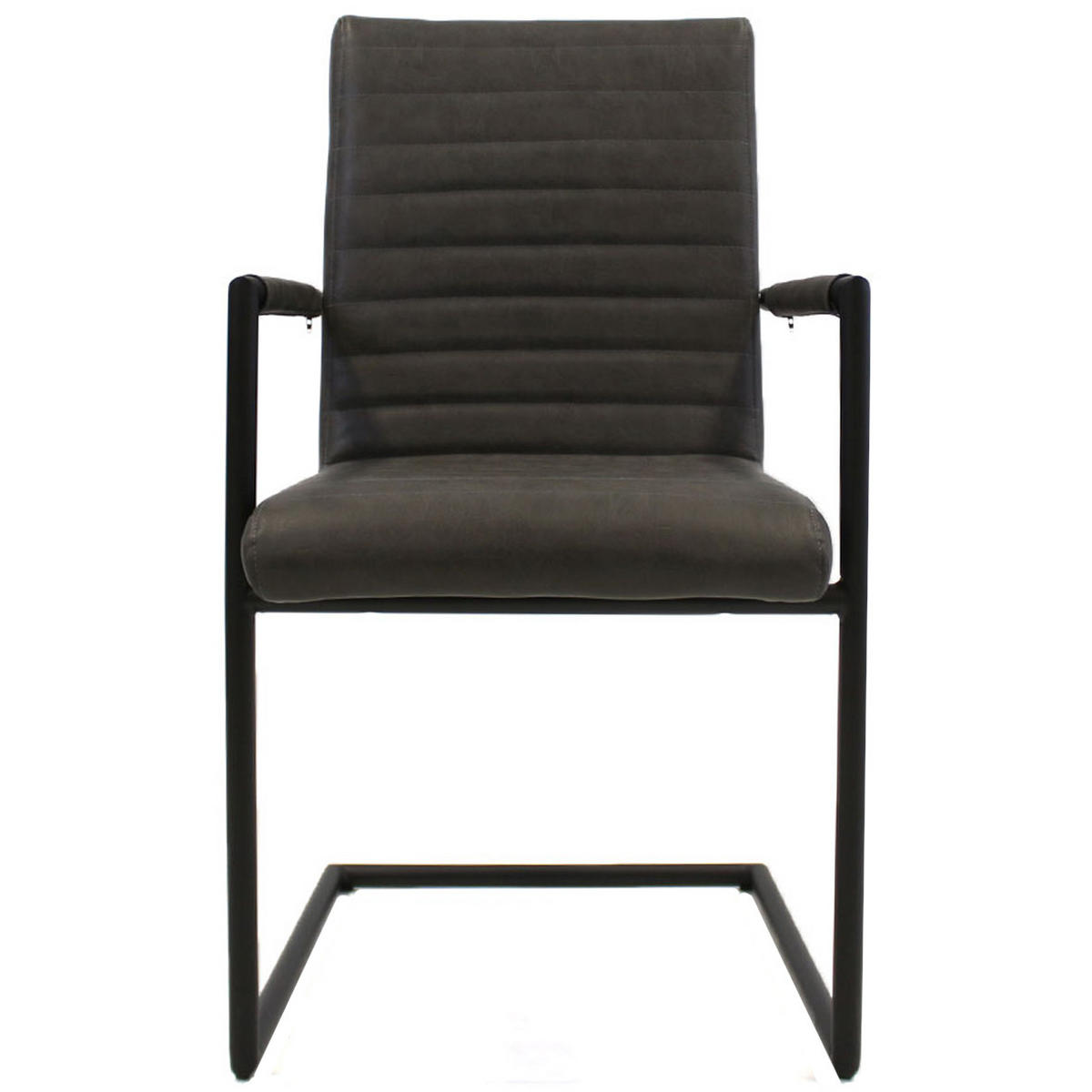 SADA ŽIDLÍ S PODRUČKAMI 2 kusy - šedá/černá, Lifestyle, kov/textil (54/97/57cm) - MID.YOU