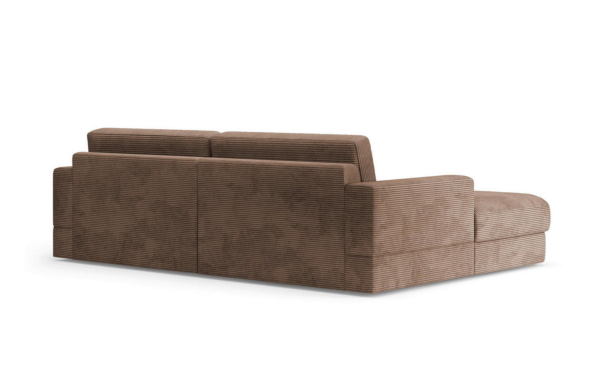 ECKSOFA FABIO E Sandfarben Cord  - Sandfarben/Schwarz, MODERN, Kunststoff/Textil (196/264cm) - Sit & More