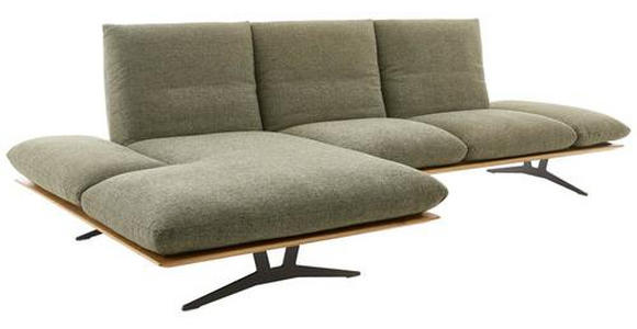 ECKSOFA Grün Flachgewebe  - Schwarz/Grün, Design, Holz/Textil (159/314cm) - Dieter Knoll