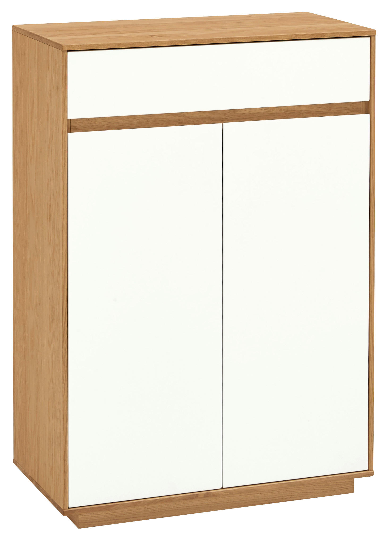 SCHUHSCHRANK Eiche teilmassiv Weiß, Eiche Bianco - Eiche Bianco/Weiß, Design, Holz/Holzwerkstoff (72/103/37cm)