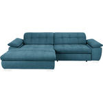 ECKSOFA in Mikrofaser Blau  - Chromfarben/Blau, Design, Textil/Metall (180/265cm) - Carryhome