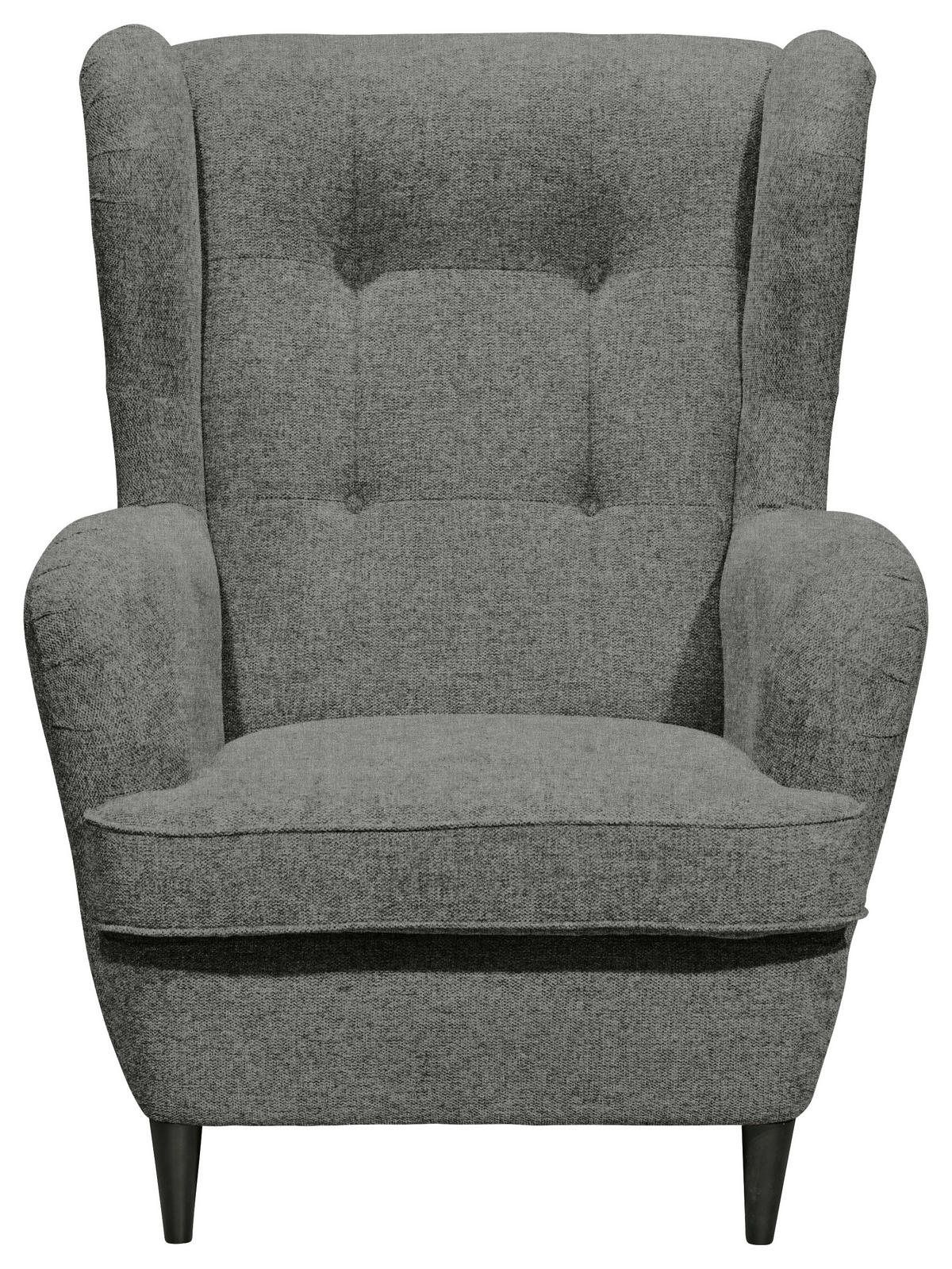 BERŽERA FOTELJA 78/102/98 cm , siva  - siva/crna, Osnovno, tekstil/drvo (78/102/98cm) - MID.YOU